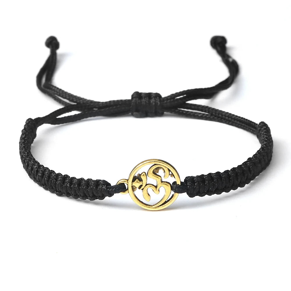 OM Symbol Braided Rope Bracelet – Handmade Spiritual Jewelry for Meditation, Yoga & Mindfulness