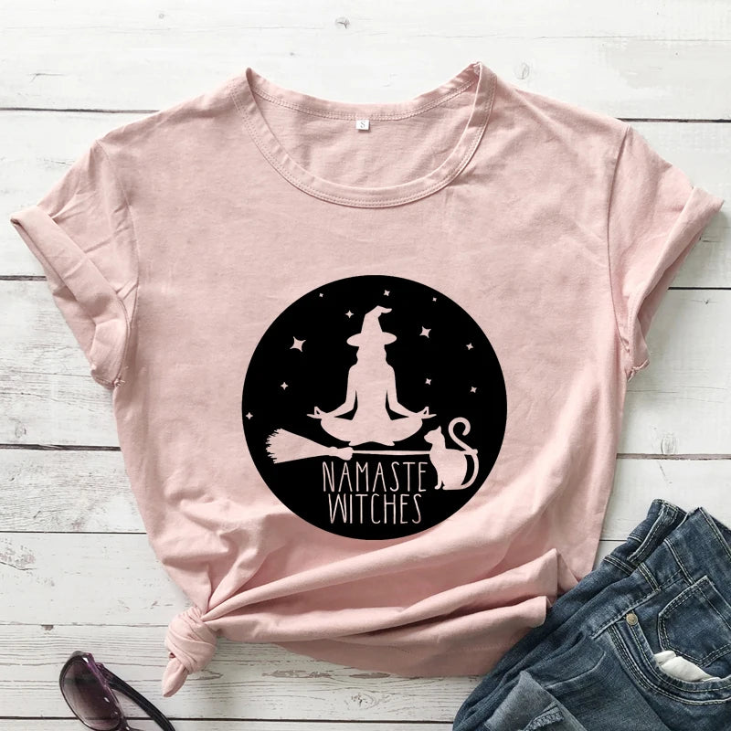 "Namaste Witches" T-Shirt – Witchy Vibes Meet Mindful Zen
