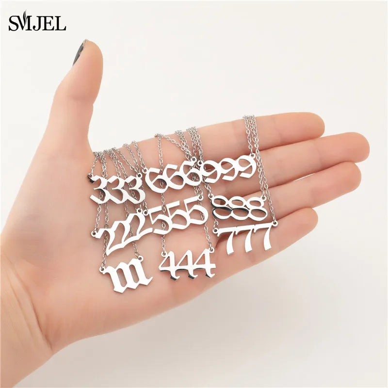 Lucky Angel Number Necklace – Spiritual Numerology Jewelry for Manifestation, Protection & Divine Guidance