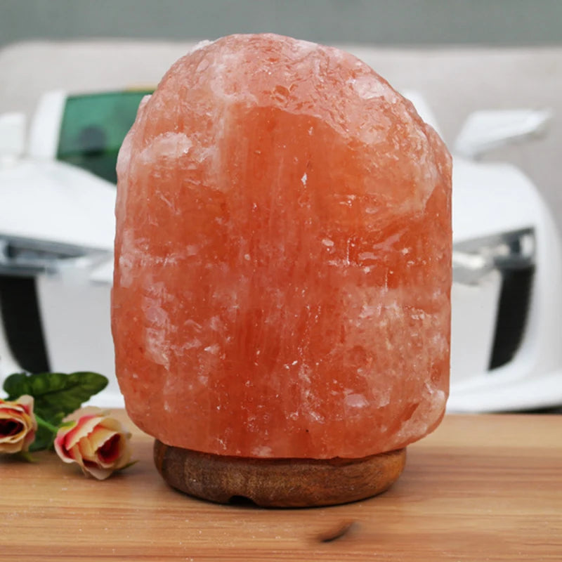 Himalayan Natural Ionic Rock Crystal Salt Night Lamp – Purify Air & Create a Calming Glow