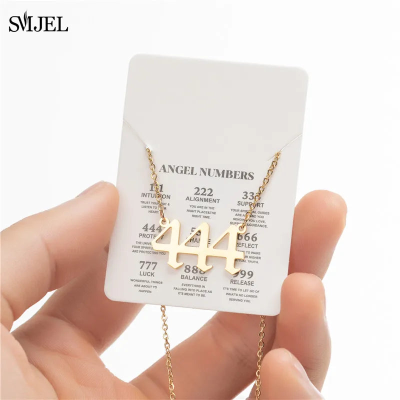 Lucky Angel Number Necklace – Spiritual Numerology Jewelry for Manifestation, Protection & Divine Guidance