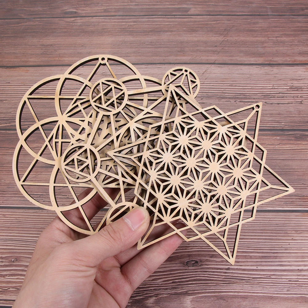 Wooden Wall Sign/Coaster Flower of Life 14cm