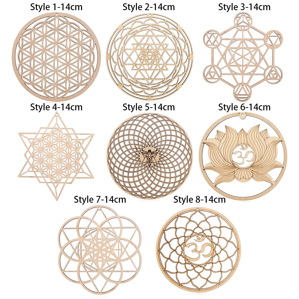 Wooden Wall Sign/Coaster Flower of Life 14cm