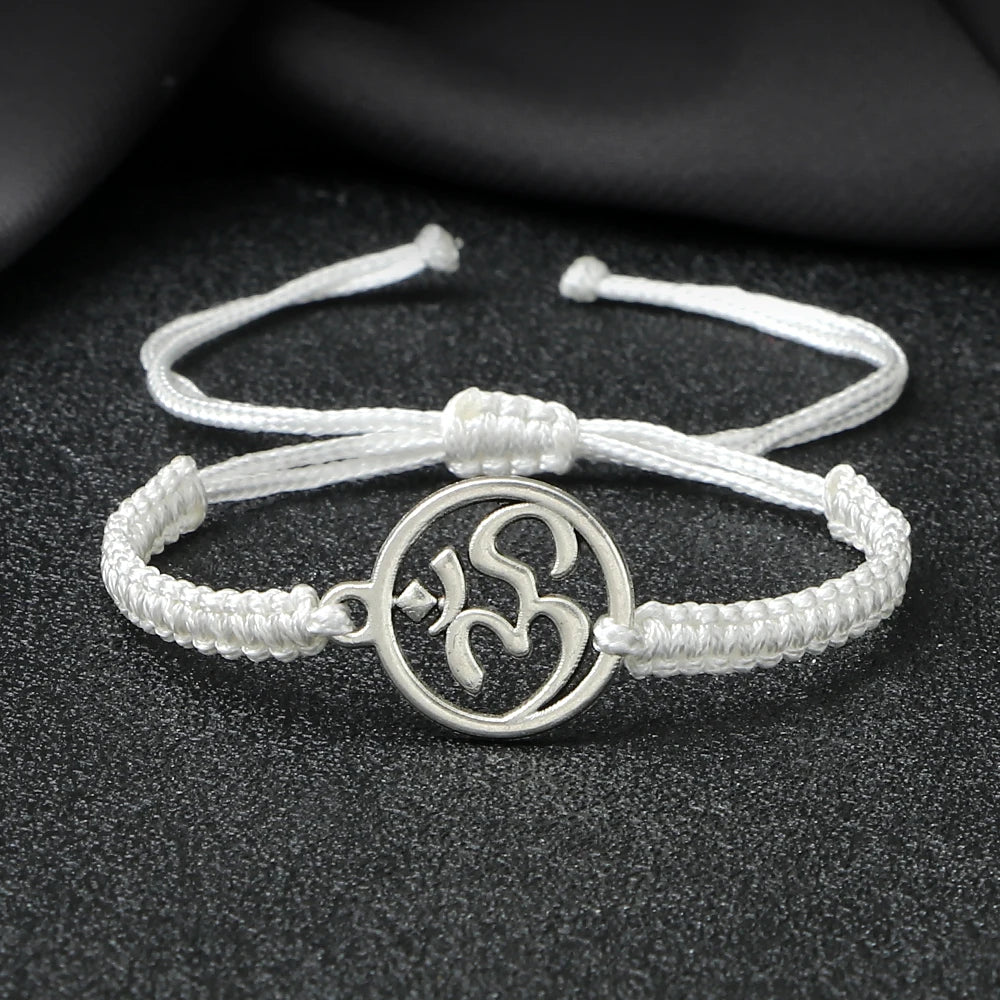 OM Symbol Braided Rope Bracelet – Handmade Spiritual Jewelry for Meditation, Yoga & Mindfulness