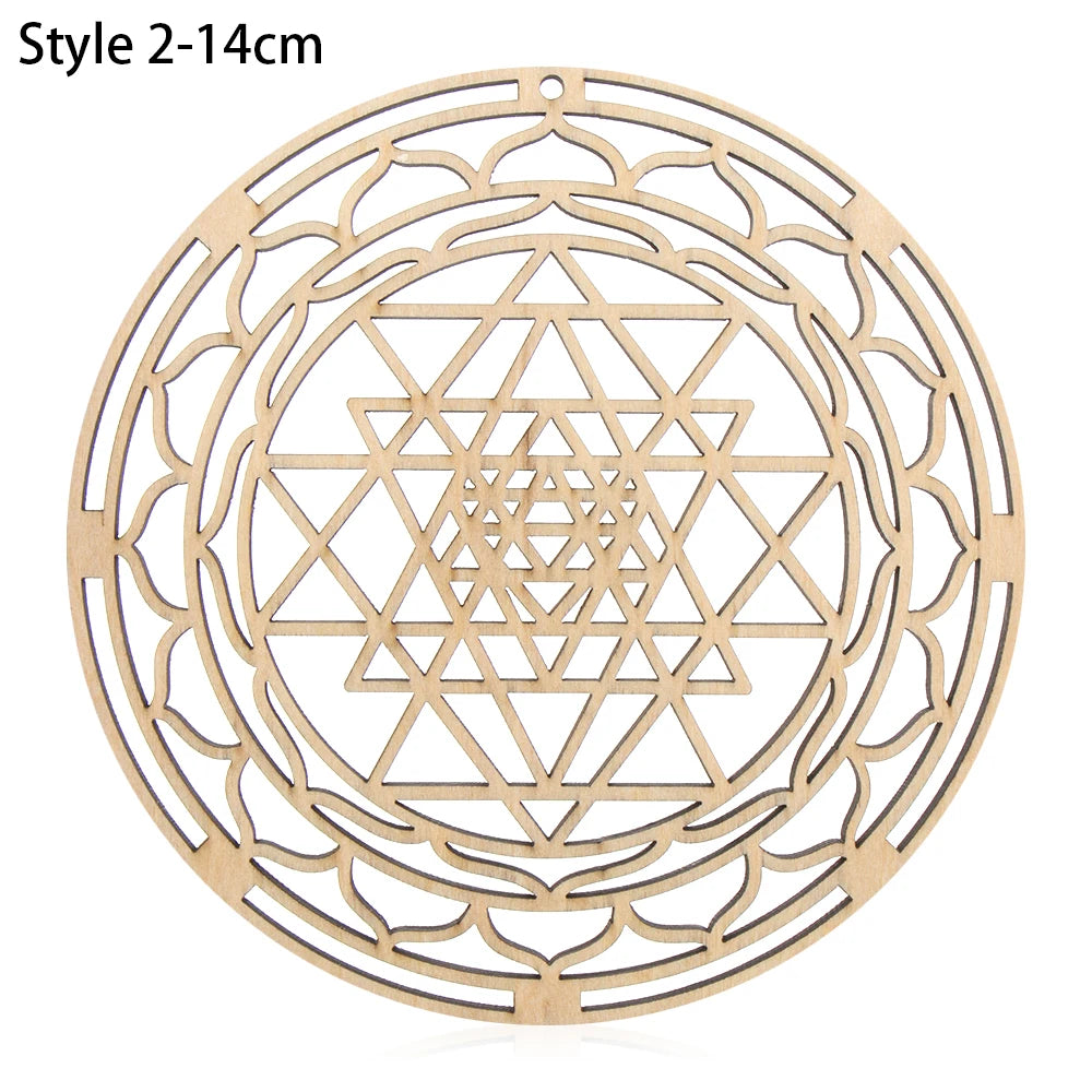 Wooden Wall Sign/Coaster Flower of Life 14cm