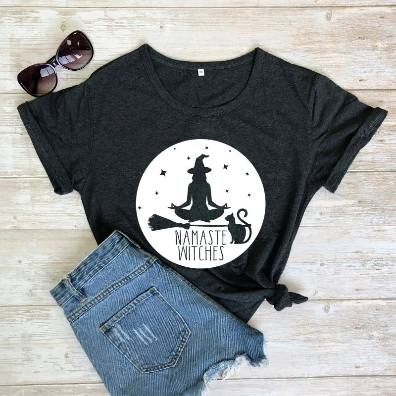 "Namaste Witches" T-Shirt – Witchy Vibes Meet Mindful Zen