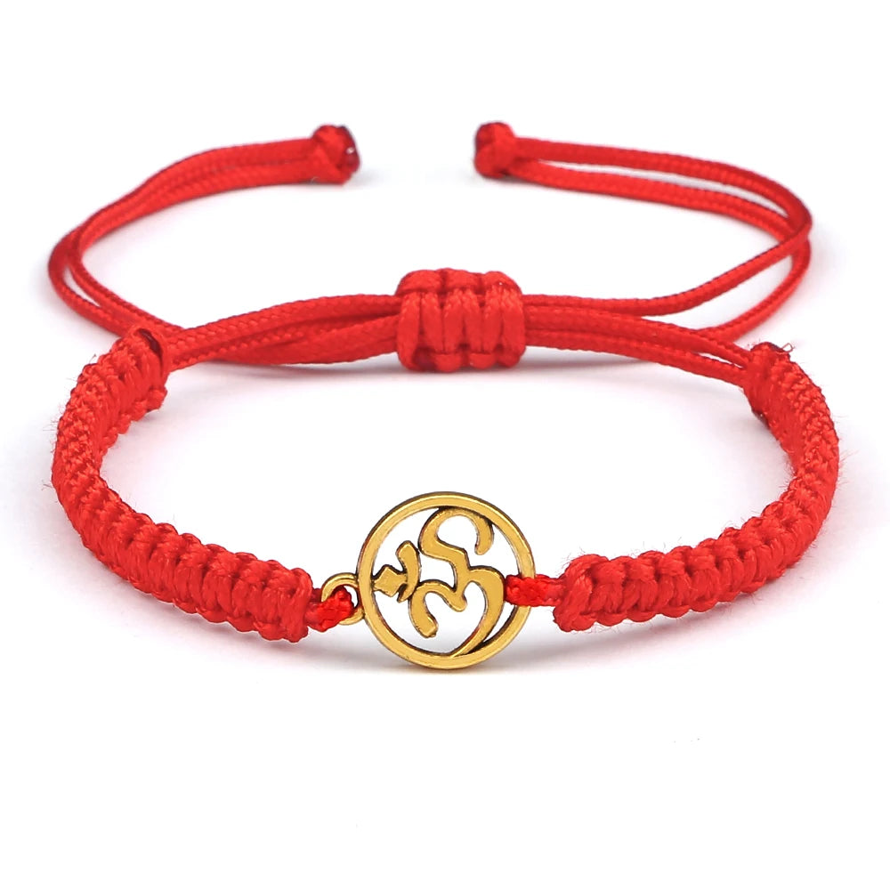 OM Symbol Braided Rope Bracelet – Handmade Spiritual Jewelry for Meditation, Yoga & Mindfulness