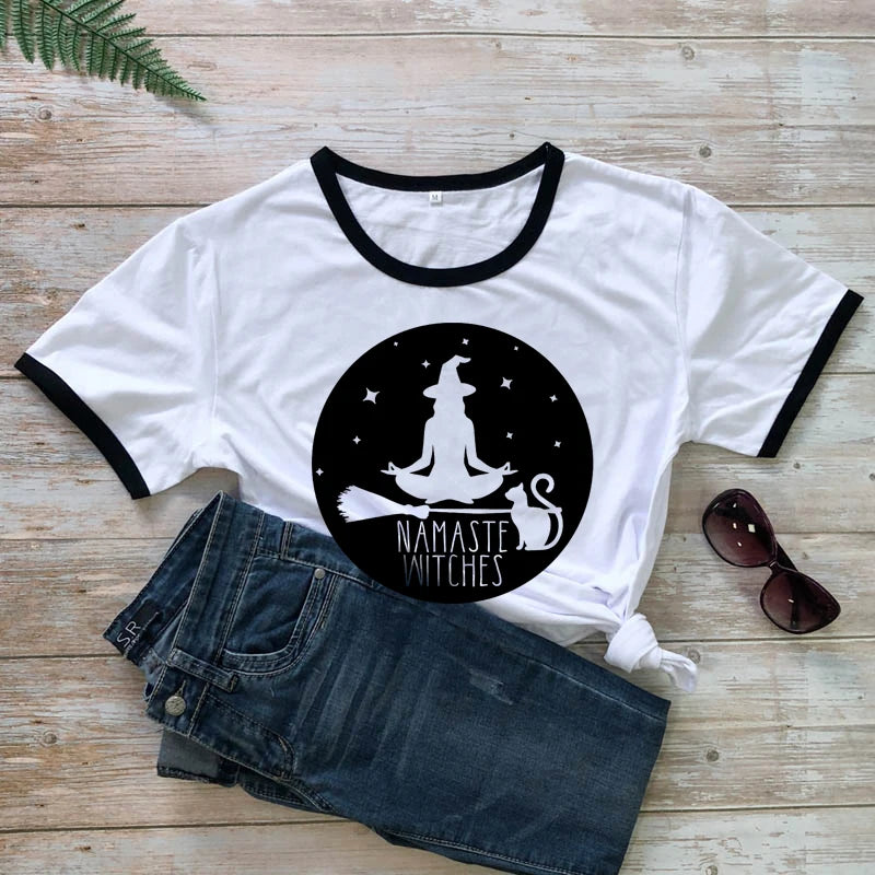 "Namaste Witches" T-Shirt – Witchy Vibes Meet Mindful Zen