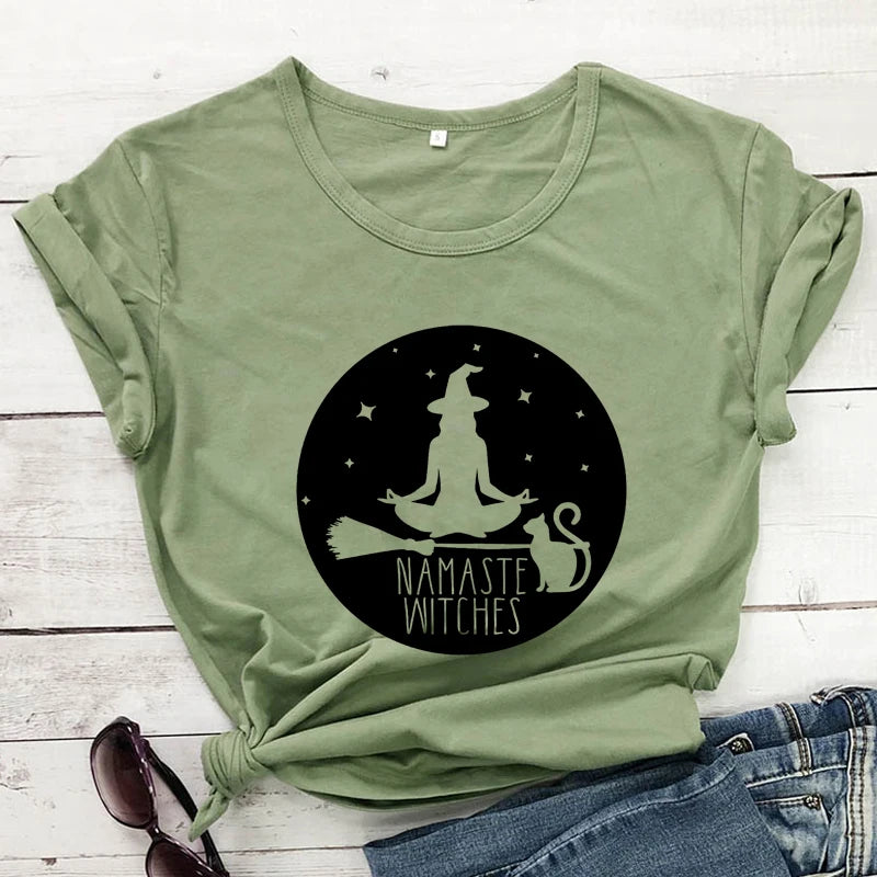 "Namaste Witches" T-Shirt – Witchy Vibes Meet Mindful Zen