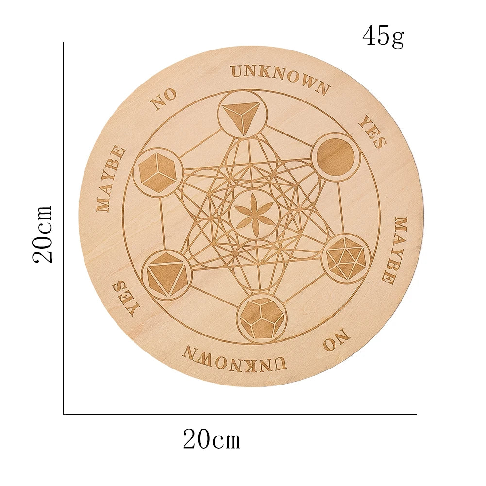 Metatron’s Cube Crystal Grid Board – 20cm Sacred Geometry Plate for Chakra Healing, Meditation, Tarot, & Altar Decor