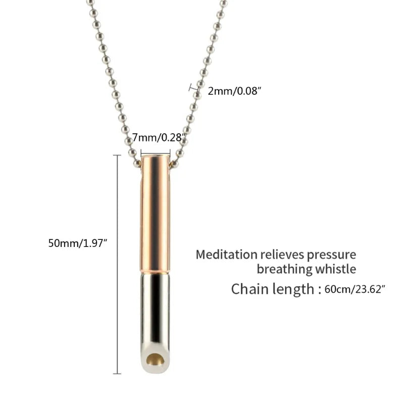 Meditation & Mindfulness Breathing Necklace – Calming Whistle for Stress Relief