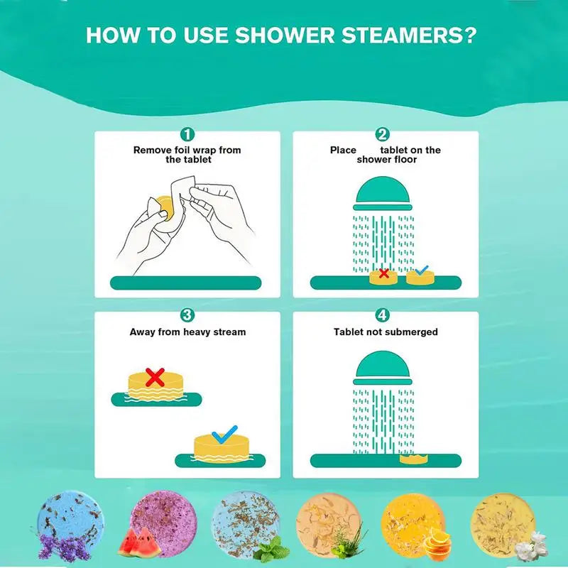 24-Piece Aromatherapy Shower Bombs Set – Essential Oil Shower Steamers for Relaxation & Stress Relief