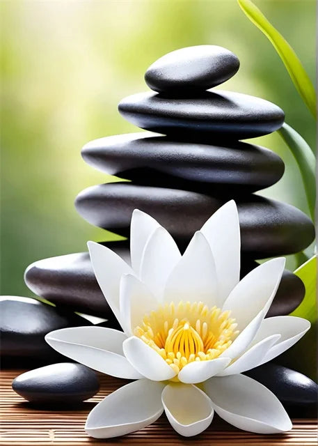 Spa Zen Canvas Wall Art – Cherry Blossom, Pink Lotus & Lily Floral Prints for Relaxation, Meditation & Home Decor