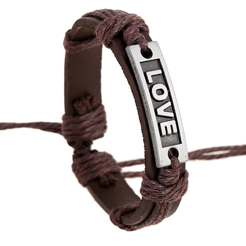 Brown/Black Cross Leather Bracelet – Unisex Faith Bracelet for Men and Women