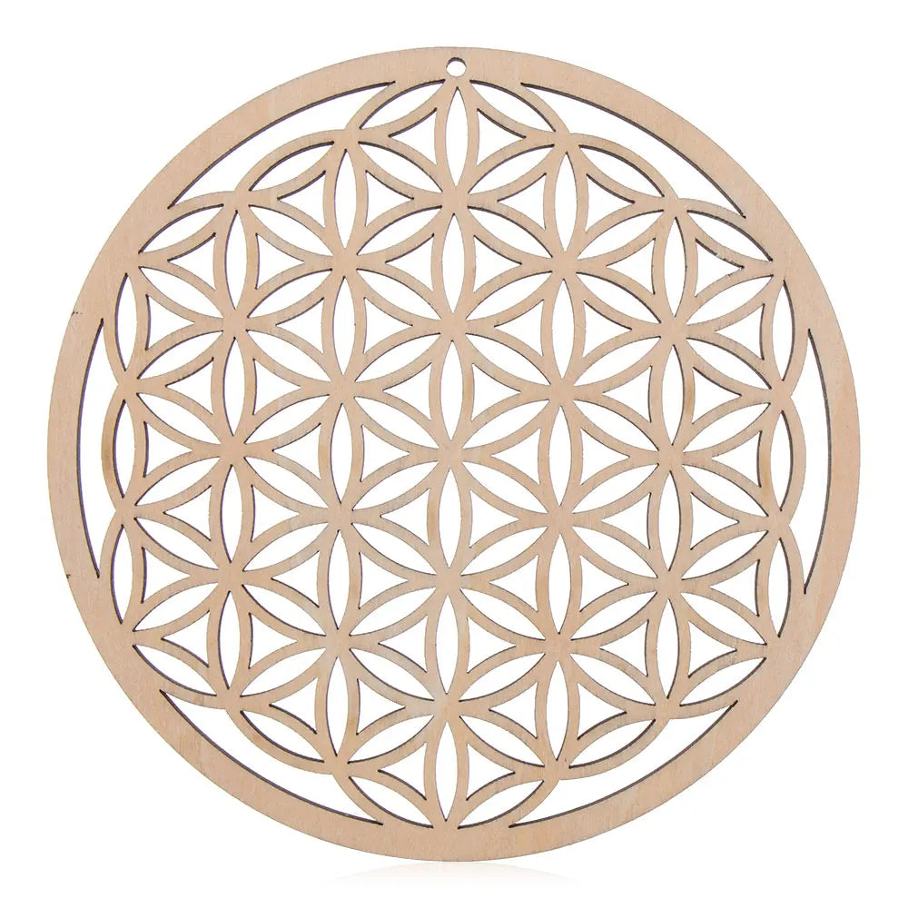 Laser Cut Wooden Flower of Life Wall Sign – Sacred Geometry Home Decor | Spiritual Wood Art