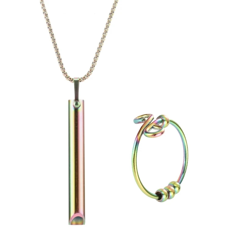 Meditation & Mindfulness Breathing Necklace – Calming Whistle for Stress Relief