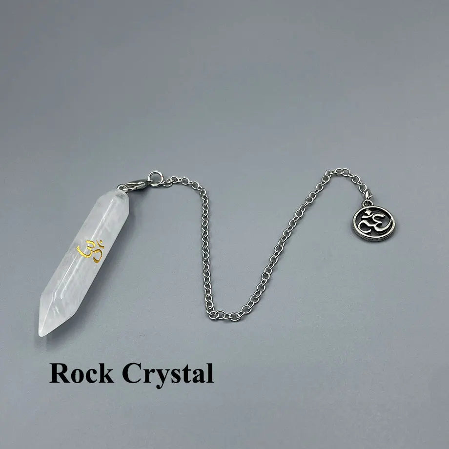 Natural Gemstone Crystal Pendulum Necklace – Spiritual Pendant for Dowsing, Chakra Healing & Energy Work