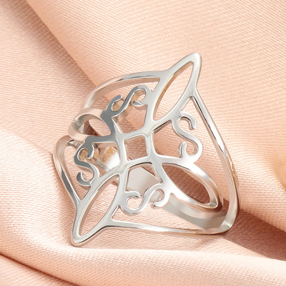 Witch Knot Stainless Steel Ring – Symbol of Protection, Power & Pagan Tradition