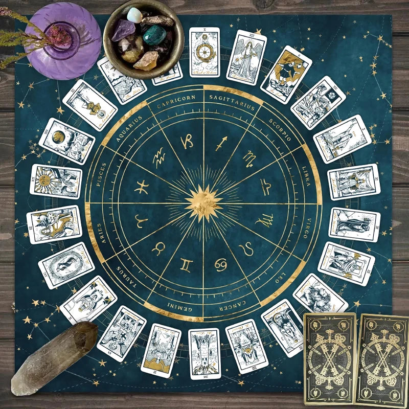 1pc Tarot Card Tablecloth – Spiritual Reading Cloth for Tarot, Runes & Crystals
