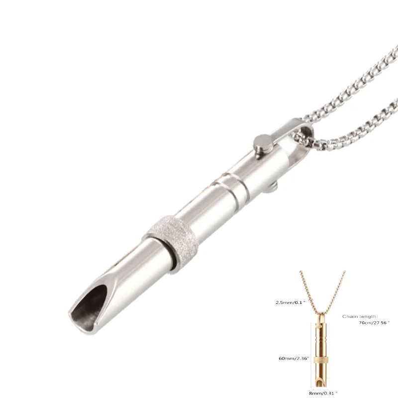 Meditation & Mindfulness Breathing Necklace – Calming Whistle for Stress Relief