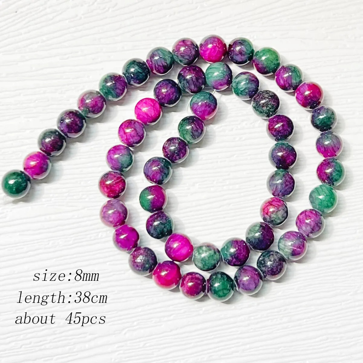 1 Strand – 45pcs Natural Stone Beads (Rose Quartz, Tiger Eye & Black Obsidian)