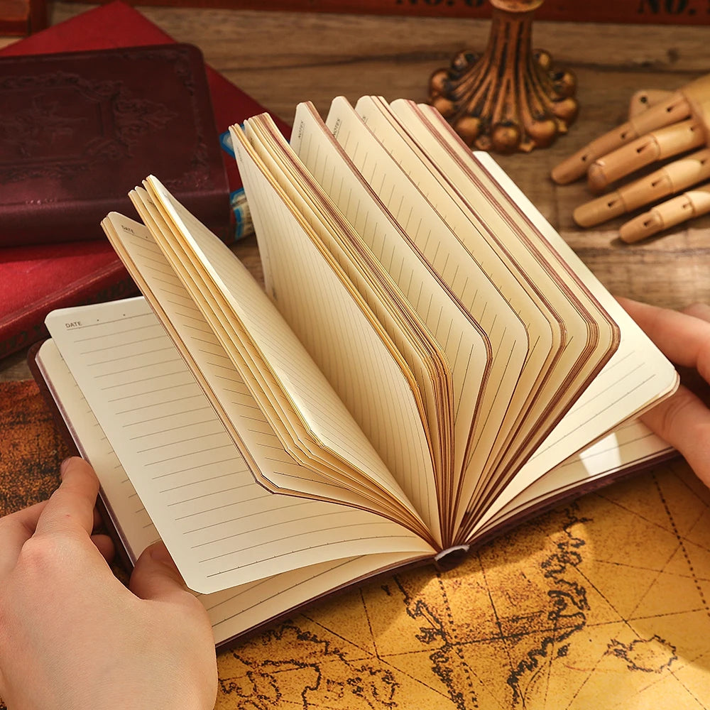 Vintage PU Leather Journal – 144 Pages of Lined Paper | Classic Writing Notebook for Thoughts, Travel & Creativity