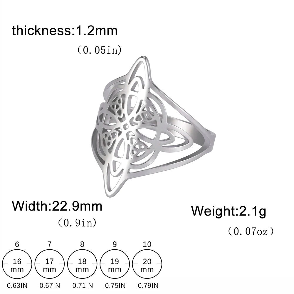 Witch Knot Stainless Steel Ring – Symbol of Protection, Power & Pagan Tradition