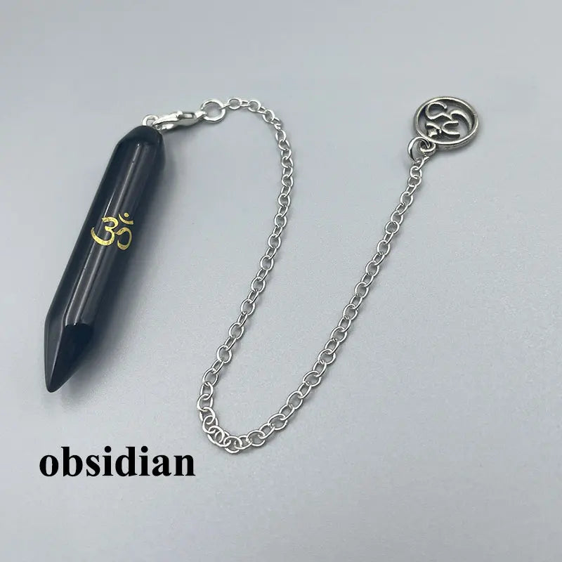 Natural Gemstone Crystal Pendulum Necklace – Spiritual Pendant for Dowsing, Chakra Healing & Energy Work