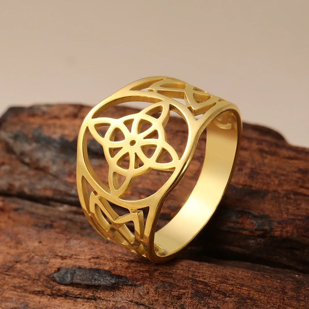Witch Knot Stainless Steel Ring – Symbol of Protection, Power & Pagan Tradition