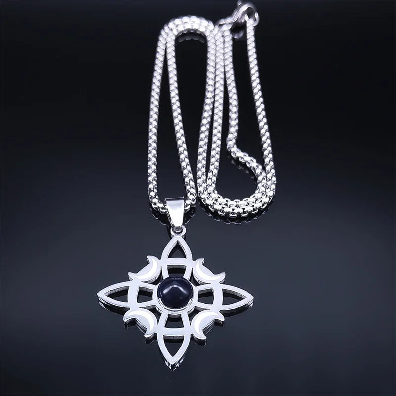 Wicca Celtic Knot Triple Moon Goddess Necklace – Symbol of Divine Feminine & Lunar Power