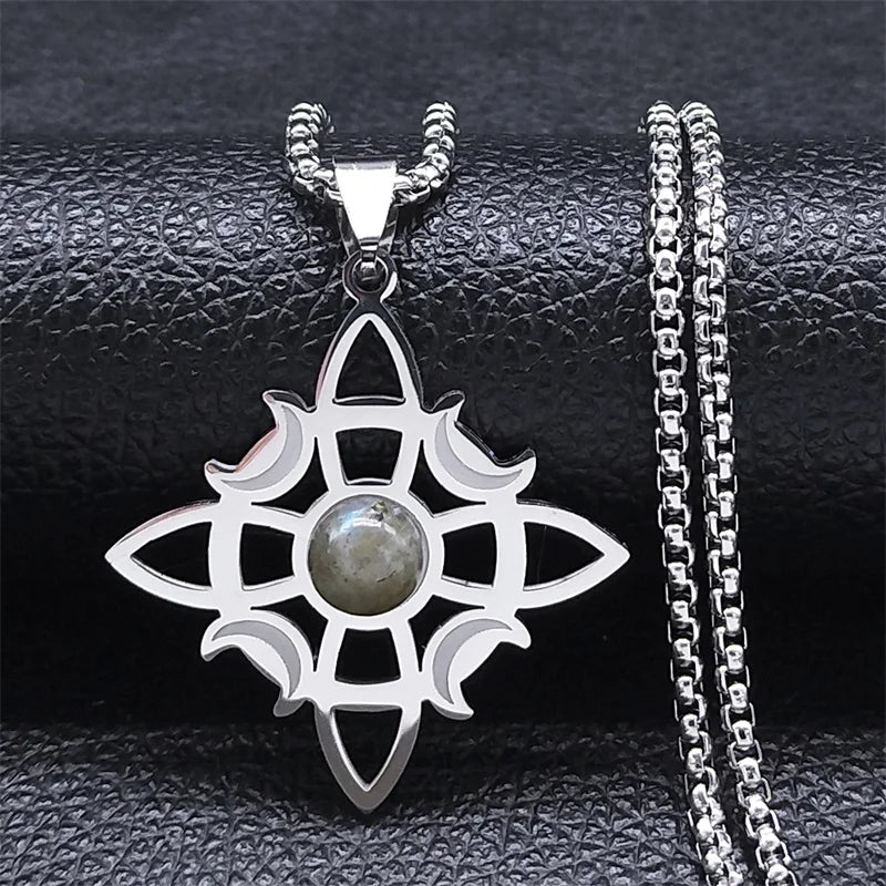 Wicca Celtic Knot Triple Moon Goddess Necklace – Symbol of Divine Feminine & Lunar Power