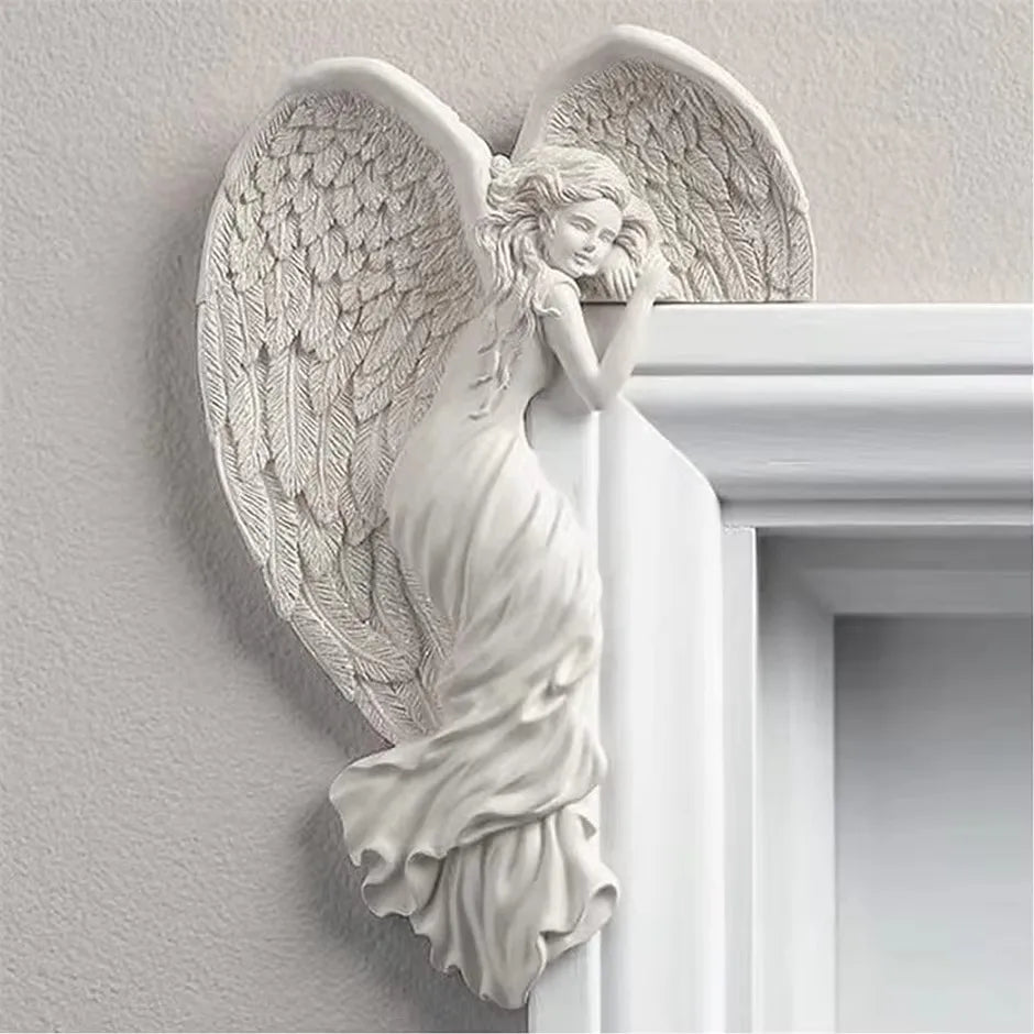Angel Wings Resin Door Frame Ornament – Heavenly Protection & Blessings for Your Home