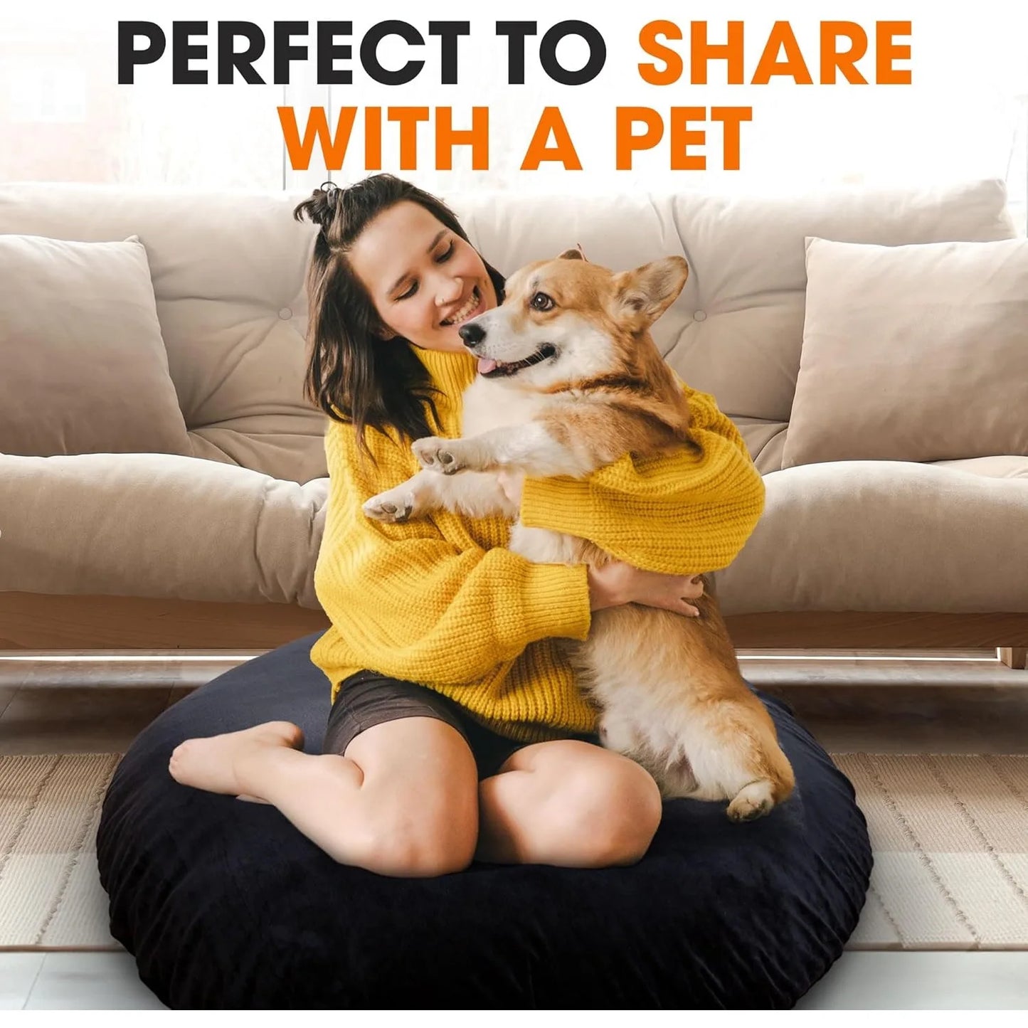 Large Floor Meditation Pillow – Comfort & Support for Mindful Sitting and Yoga Practice