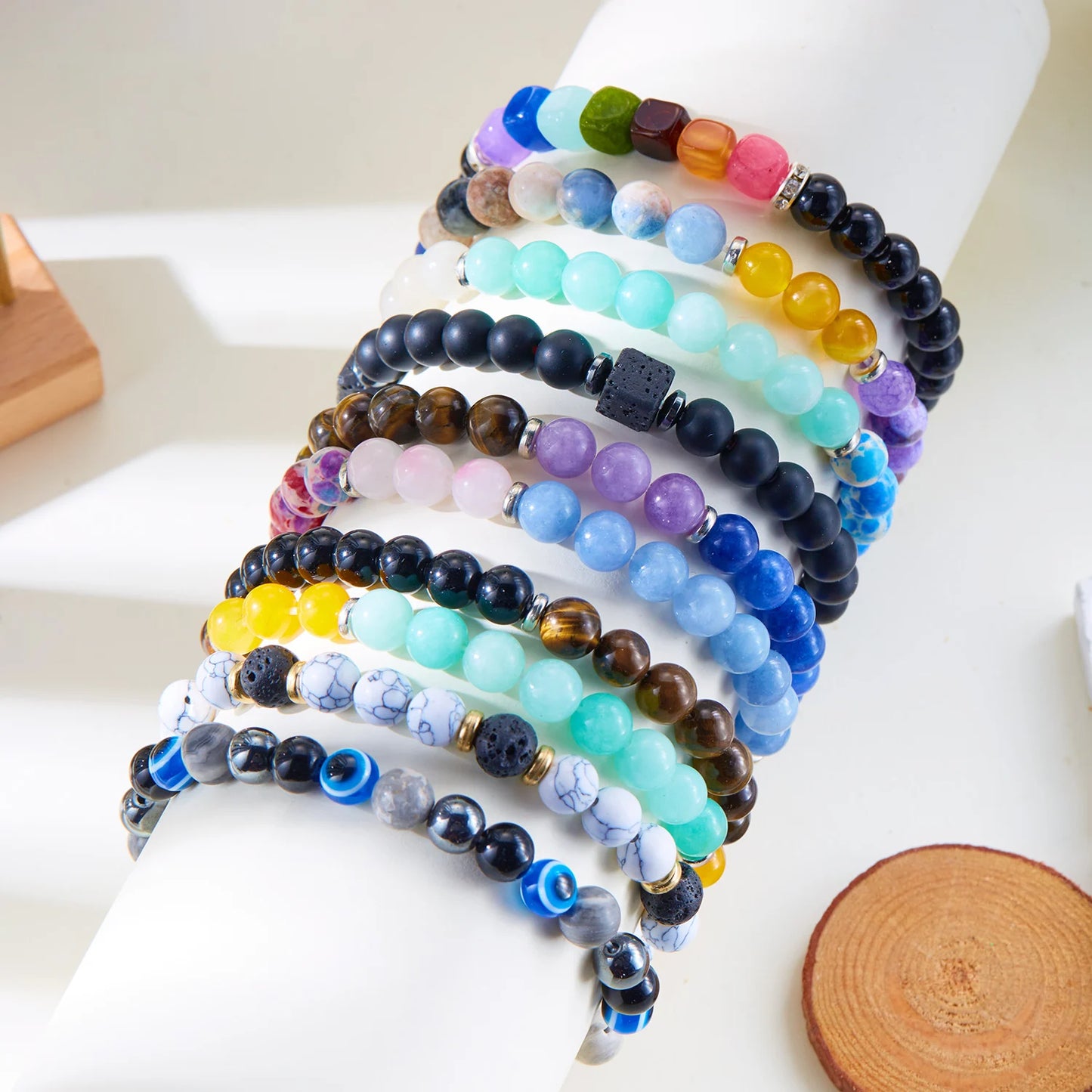 7 Chakra Natural Stone Bracelet – Energy Healing, Good Luck & Protection for Men & Women | Meditation & Friendship