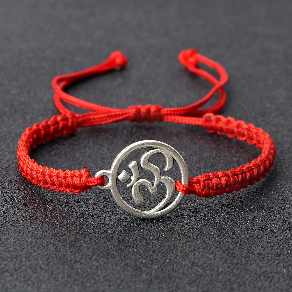 OM Symbol Braided Rope Bracelet – Handmade Spiritual Jewelry for Meditation, Yoga & Mindfulness