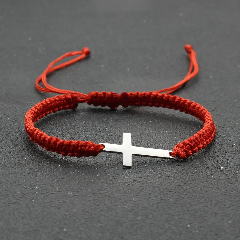Simple Braided Rope Bracelet with Cross – Minimalist Faith-Inspired Accessory