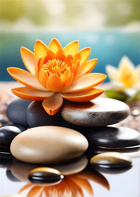 Spa Zen Canvas Wall Art – Cherry Blossom, Pink Lotus & Lily Floral Prints for Relaxation, Meditation & Home Decor