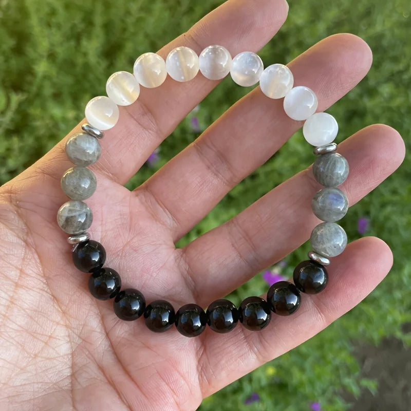 Natural Mixed Stone Protection Bracelet – Energy Shield for Balance, Strength & Grounding