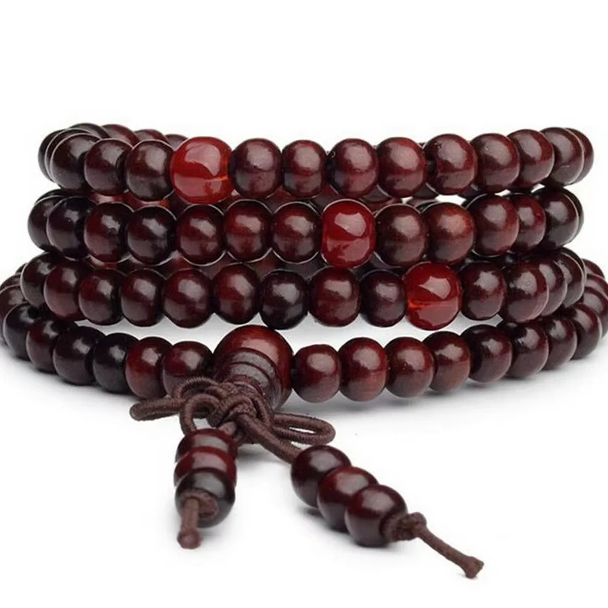 8mm Sandalwood 108 Beads Buddhist Mala Bracelet – Natural Meditation Prayer Beads for Men & Women