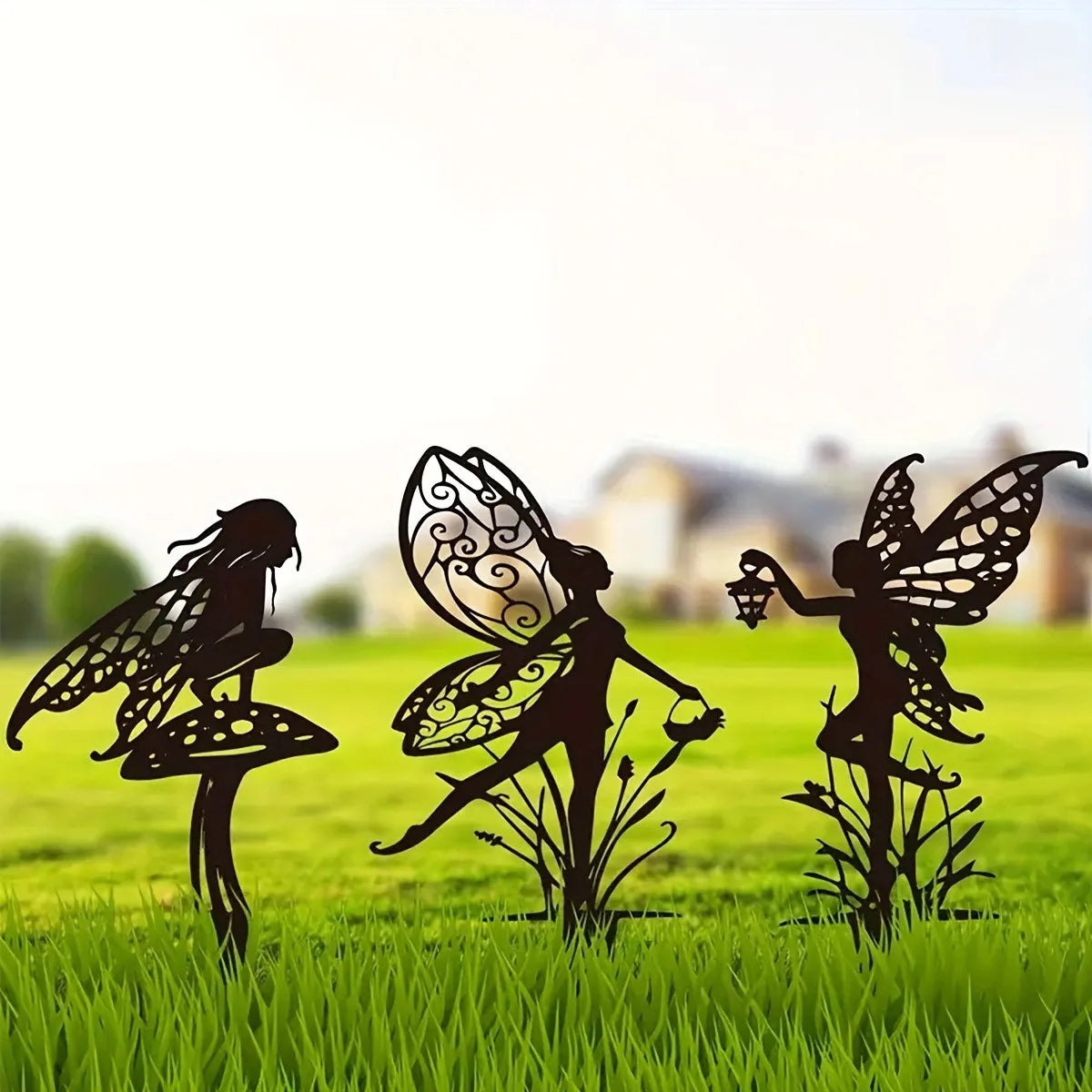 Metal Enchanted Fairy Garden Stake – Whimsical Outdoor Decor for Magical Garden Vibes