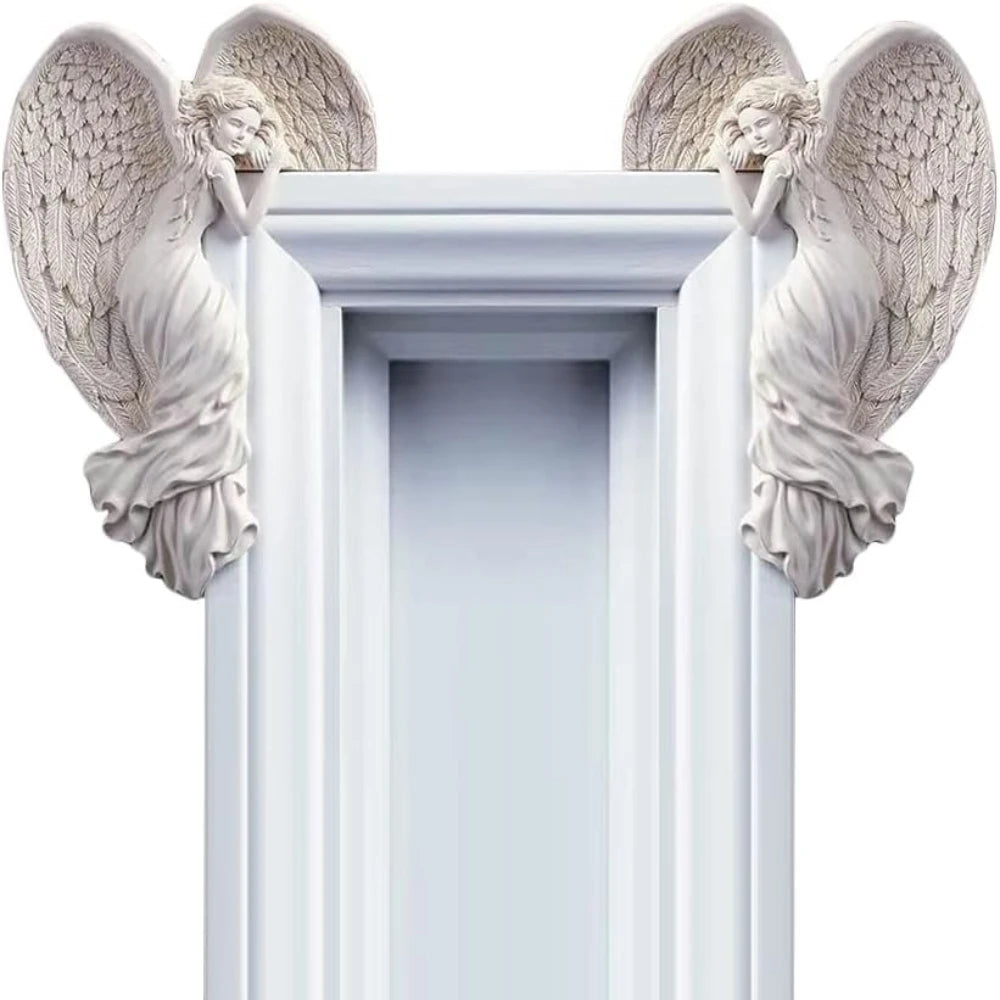 Angel Wings Resin Door Frame Ornament – Heavenly Protection & Blessings for Your Home