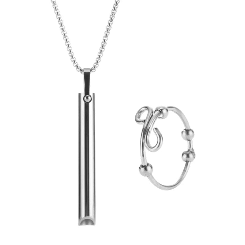 Meditation & Mindfulness Breathing Necklace – Calming Whistle for Stress Relief