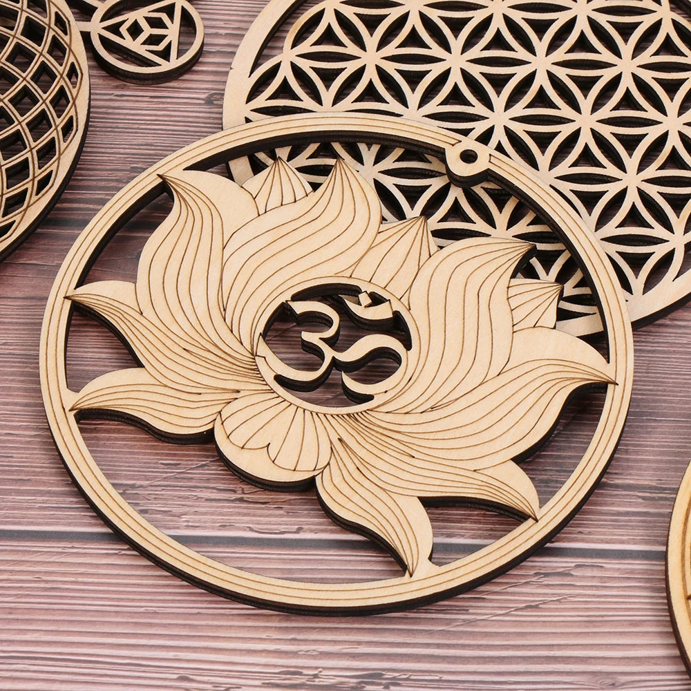Laser Cut Wooden Flower of Life Wall Sign – Sacred Geometry Home Decor | Spiritual Wood Art