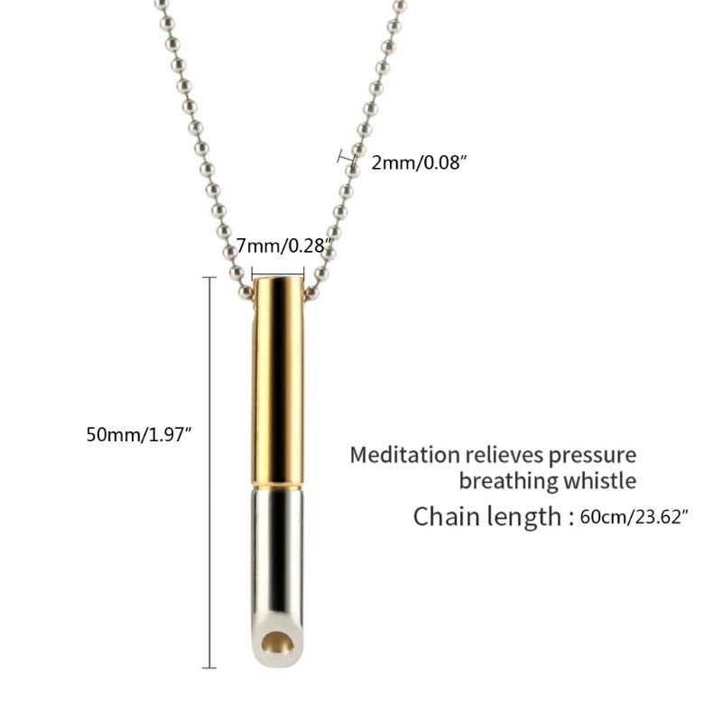 Meditation & Mindfulness Breathing Necklace – Calming Whistle for Stress Relief