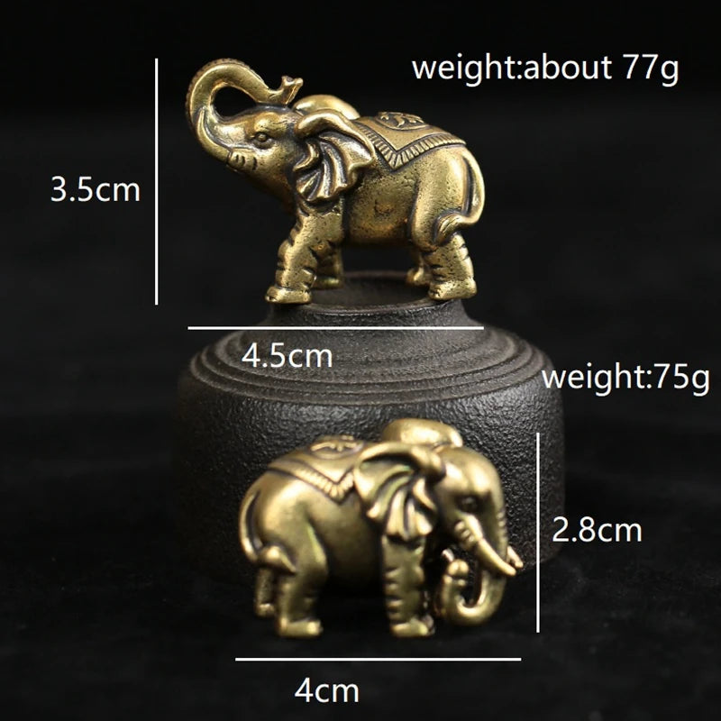 Cute Antique Bronze Elephant Miniature Figurines – Symbol of Luck, Wisdom & Strength