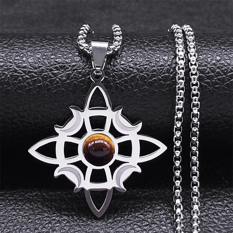 Wicca Celtic Knot Triple Moon Goddess Necklace – Symbol of Divine Feminine & Lunar Power