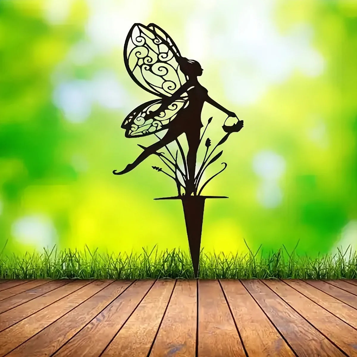 Metal Enchanted Fairy Garden Stake – Whimsical Outdoor Decor for Magical Garden Vibes