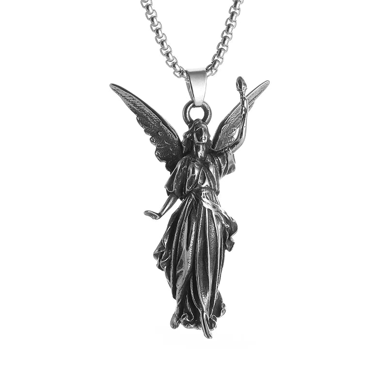 Guardian Angel Pendant Necklace – Spiritual Protection & Comfort in a Timeless Design