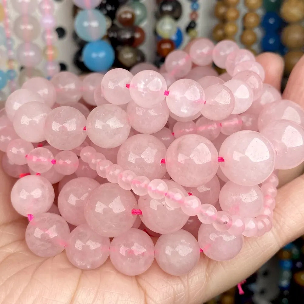 1 Strand – 45pcs Natural Stone Beads (Rose Quartz, Tiger Eye & Black Obsidian)