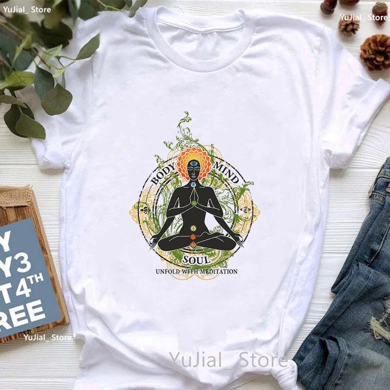 Chakra Lotus Eye Yoga T-Shirt – Spiritual Energy Center Design Tee for Meditation, Healing & Conscious Living